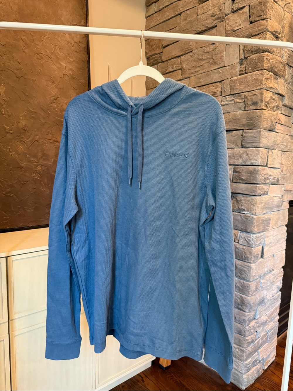Hurley Men's Slate Blue Hooded Long-Sleeve Pullover